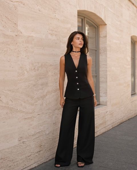 Легкий та чуттєвий образ з жилеткою та брюками Vest Amira🖤 N&deg;853 фото